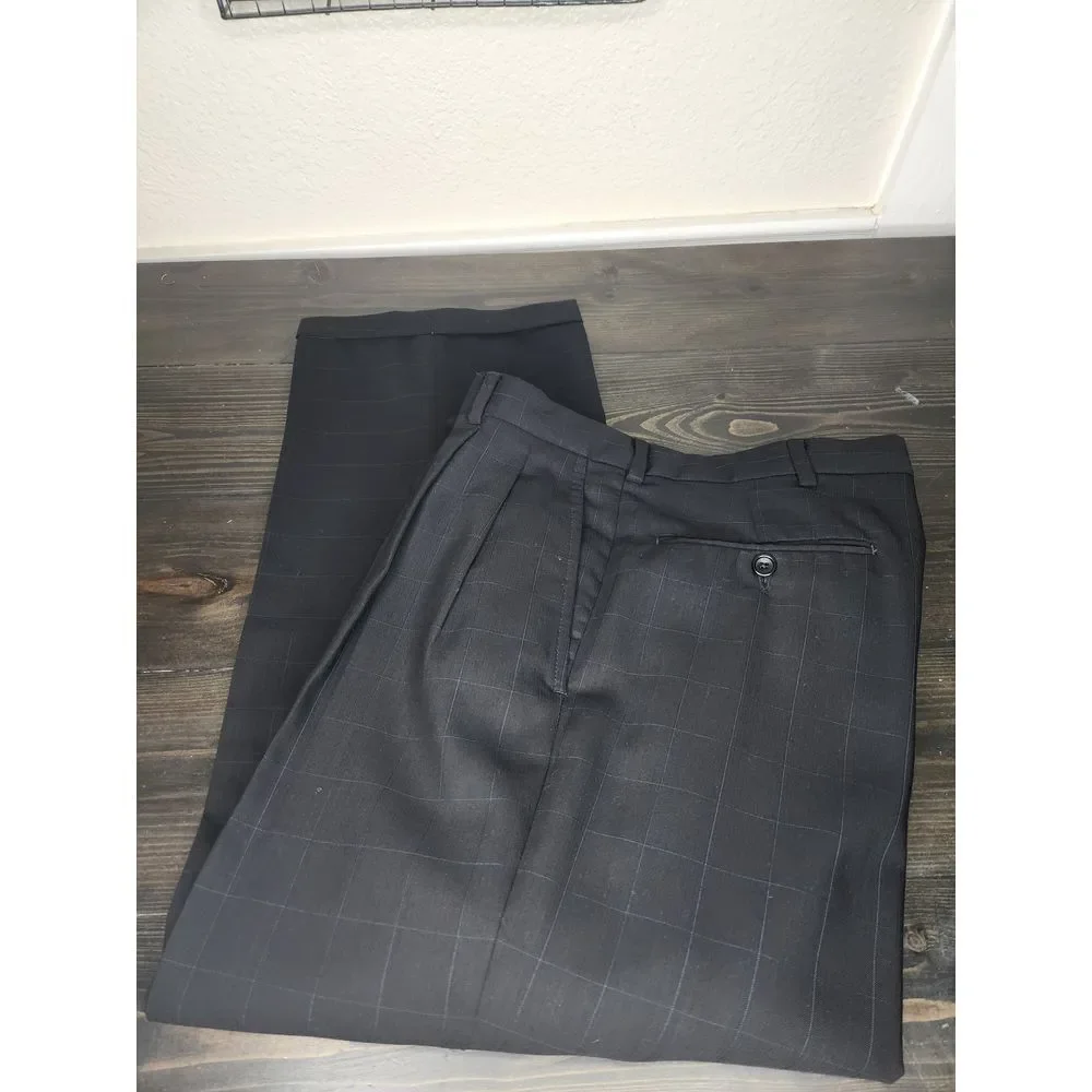 Zino Suit Men's Coat and Pants Dark‎ Gray Blue Pinstripes Wool Made in Italy